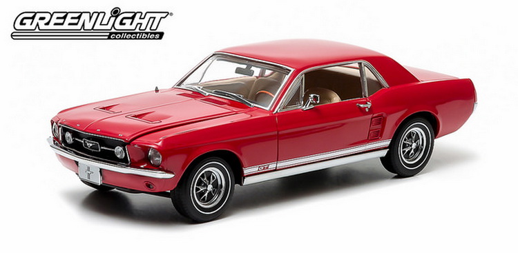 Модель 1:18 Ford Mustang Coupe Candy Apple Red with White