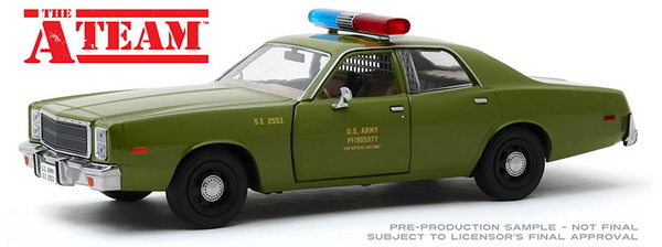 plymouth fury «u.s. army police» - green (из т/с «Команда А») GL84103 Модель 1:24