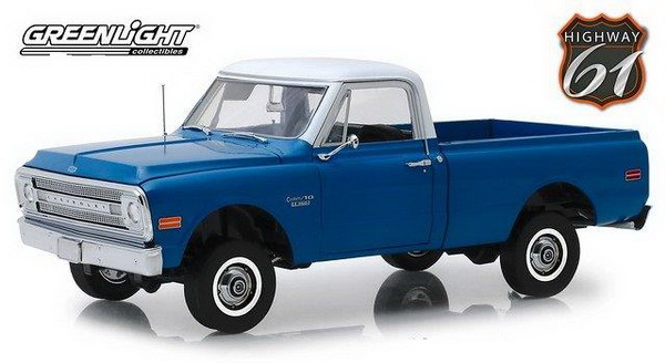 Модель 1:18 Chevrolet C-10 with Lift Kit пикап - dark blue poly