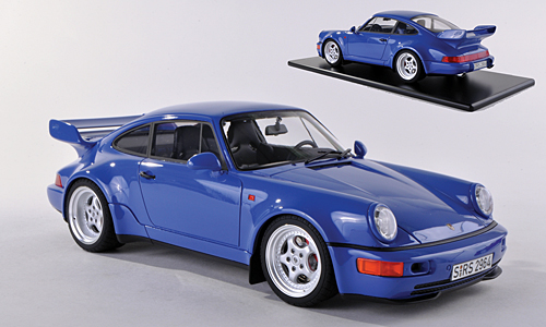 Модель 1:18 Porsche 911 (964) Carrera RS 3.8 - blue [смола; без открывающихся элементов]