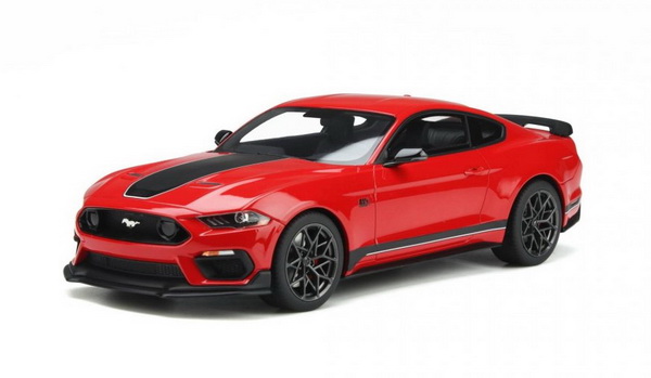 Модель 1:18 Ford Mustang MACH 1 Coupe - red/black stripe