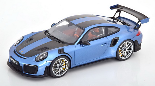 Модель 1:18 Porsche 911 (991/2) GT2 RS - 2021 - Light Blue met./Carbon