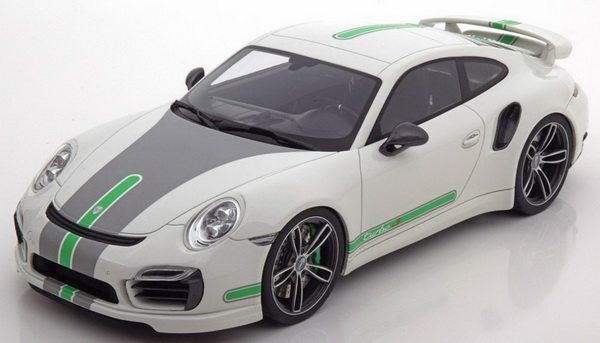 Модель 1:18 Porsche 911 (991) turbo S Tech Art - white/grey/green