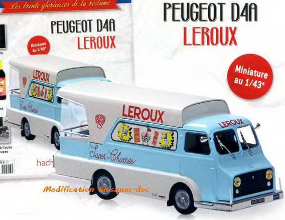 Модель 1:43 Peugeot D4A «Chicorée Leroux» - серия «Véhicules Publicitaires» №26 (с журналом)