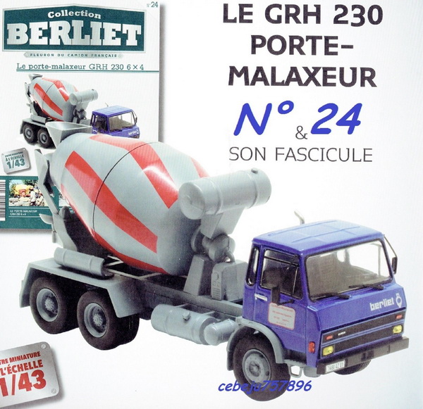 Модель 1:43 Berliet GRH 230 porte-malaxeur - серия «Les Camions Berliet» №24 (с журналом)