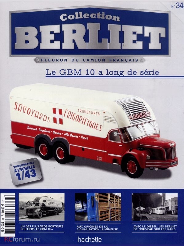 Berliet GBM 10a long de serie - серия «Les Camions Berliet» №34 (без журнала) G111A034 Модель 1:43