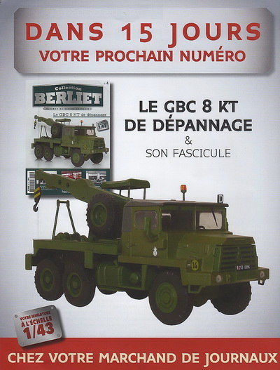 berliet gbc 8 kt dépanneuse armée - серия «les camions berliet» №4 (с журналом) M4035-4 Модель 1:43