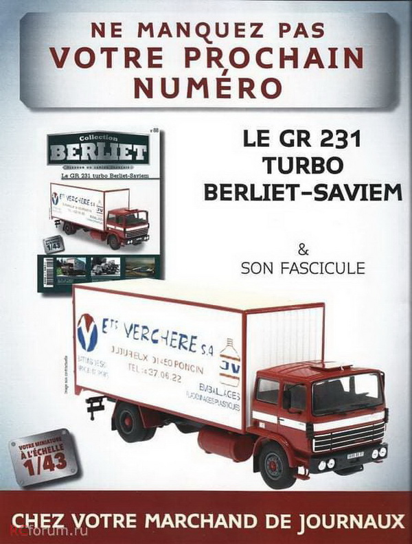 Модель 1:43 Berliet GR 231 Fourgon- серия «Les Camions Berliet» №88 (с журналом)