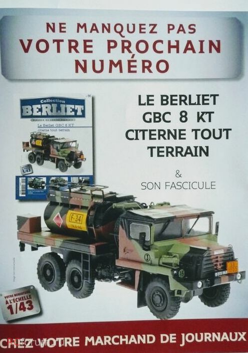berliet gbc 8 kt citerne militaire - серия «les camions berliet» №90 (с журналом) M4035-90 Модель 1:43