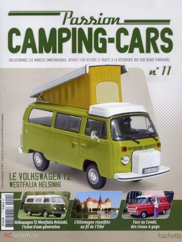 Модель 1:43 Volkswagen T2 Westfalia Helsinki - серия «Collection Camping-Cars» №11 (с журналом)