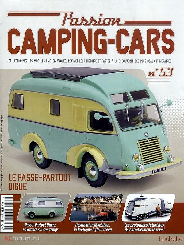 Модель 1:43 Renault Goelette (le passe-partout) Digue de 1951 - серия «Collection Camping-Cars» №53 (с журналом)