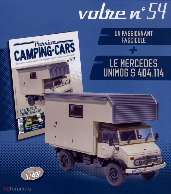 Модель 1:43 Mercedes-Benz Unimog S 404.114 Camper - серия «Collection Camping-Cars» №54 (с журналом)