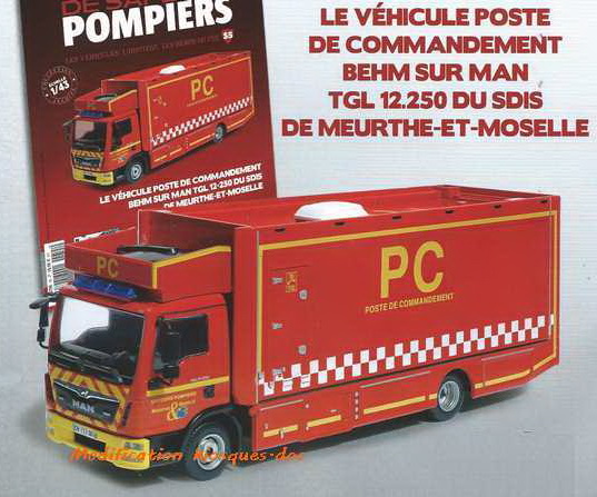 Модель 1:43 MAN TGL 12.250 Le Vehicule Poste de Commandement BEHM - De Meurthe-et-Moselle (c журналом)