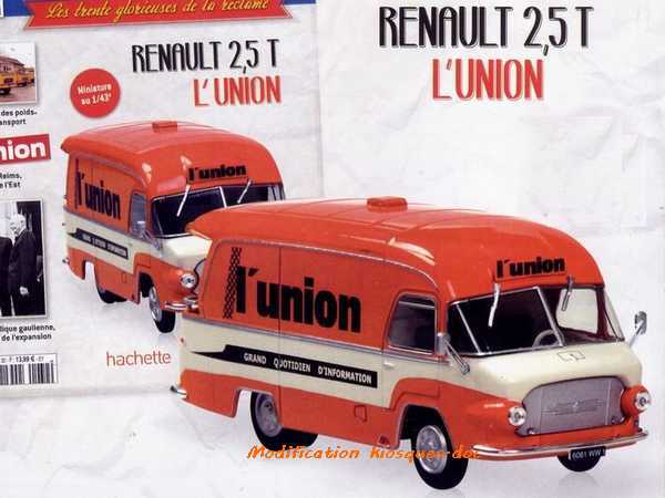 Модель 1:43 Renault 2,5t «L'Union» - серия «Véhicules Publicitaires» №32 (с журналом)