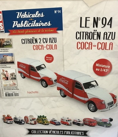 Модель 1:43 Citroen 2CV AZU «Coca-Cola» - серия «Véhicules Publicitaires» №94 (с журналом)