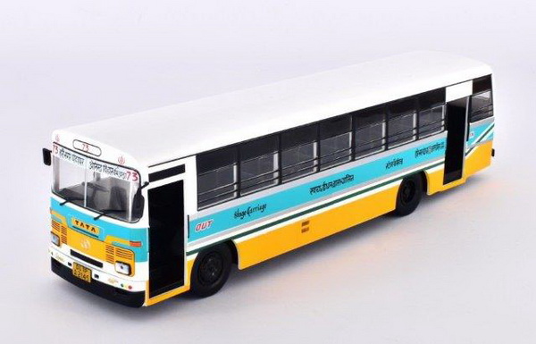 автобус tata lpo 1512 1510-55 "blueline" india 1990 white/blue/yellow BC045 Модель 1:43