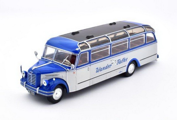 автобус borgward bo 4000 germany 1952 blue/silver BC049 Модель 1:43
