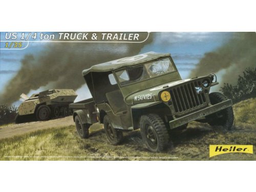 Модель 1:35 US 1/4 Ton Truck & Trailer
