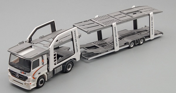 mercedes-benz actros l 08 eurolohr autotransporter "staubtrucks", white / silvergray 158428-X1 Модель 1:87