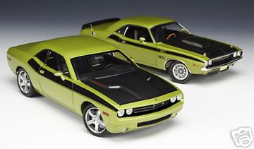 Модель 1:18 Dodge Challenger Classic - Concept Two Pack - limelight green met