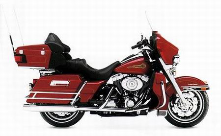 Модель 1:12 Harley-Davidson FLHTCUI Ultra Classic Electra Glide in Fire Engine Red - Fire/Rescue Special Edition