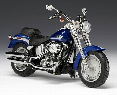 Модель 1:12 Harley-Davidson FLSTF Fat Boy - pacific blue pearl