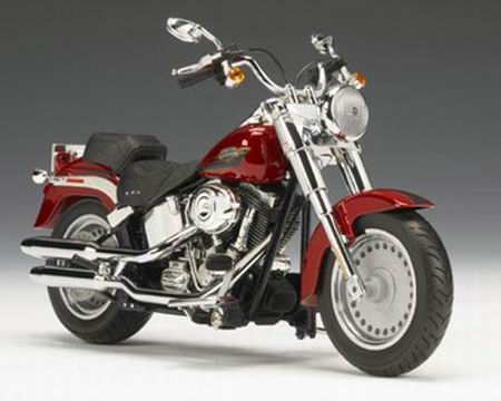 Модель 1:12 Harley-Davidson FLSTF Fat Boy - red hot sunglo