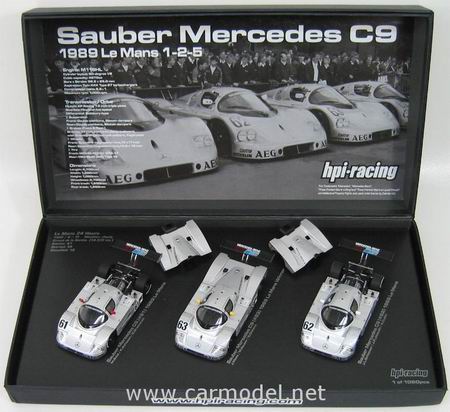 sauber mercedes c9 №61, 62, 63 le mans (63 winner) - набор - 3-и модели HPI0992s Модель 1:43