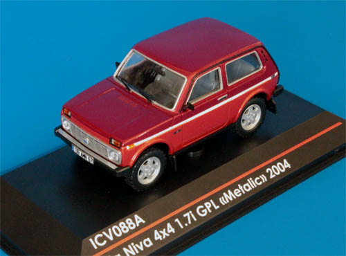 Модель 1:43 Lada «Niva» 4x4 1.7i GPL «Metalic» (21214) - Светло/Темно-Красный (серия 50 экз.)