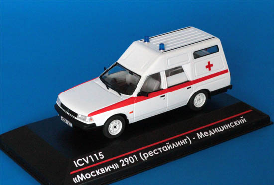 Модель 1:43 «Москвич» 2901 (рестайлинг) - Медицинский (серия 75 экз.)