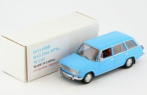 ВАЗ 2102 «Жигули» - синий (без бокса, поставляется в белой картонной коробке) IST110BB Модель 1:43