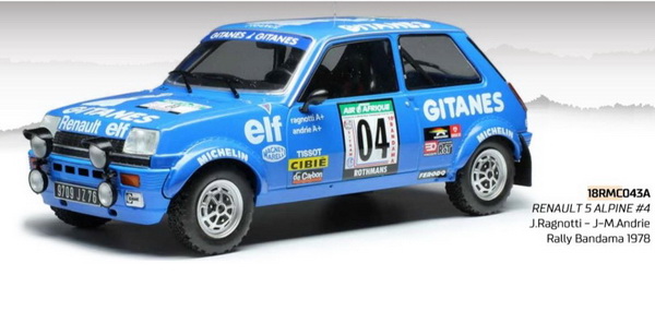 Модель 1:18 Renault 5 Alpine №4 «Gitanes» Rally Bandama (Jean «Jeannot» Ragnotti - Andrie)