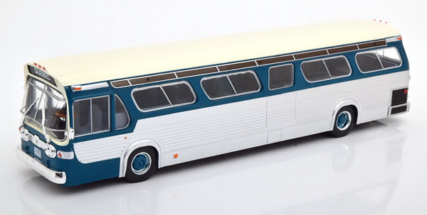 автобус gmc new look "fishbowl" 1969 blue/silver BUS013 Модель 1:43