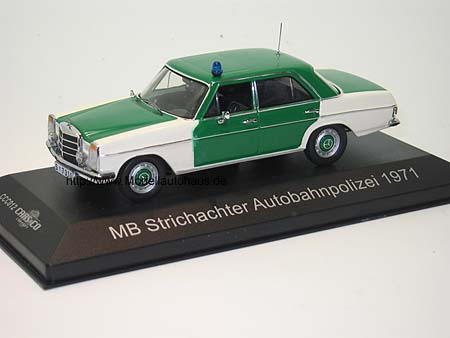 Модель 1:43 Mercedes-Benz 200 (W115) Strichachter Autobahnpolizei