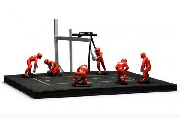 Модель 1:43 «PitStop» (set 6 figures) - red