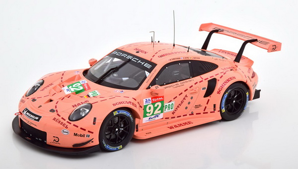 Porsche 911 (991) GT3 RSR №92 «Pink Pig» Tribute 24h Le Mans (M.Christensen - K.Estre - L.Vanthoor) 70 Years Porsche LEGT18003 Модель 1:18