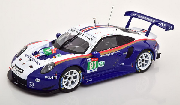 Модель 1:18 Porsche 911 (991) GT3 RSR №91 «Rothmans» 24h Le Mans (Bruni - Lietz - Frederic Makowiecki) 70 Years Porsche