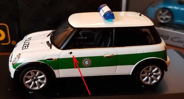 mini cooper «polizei» (german police) - white/green MOC057-DIS Модель 1:43