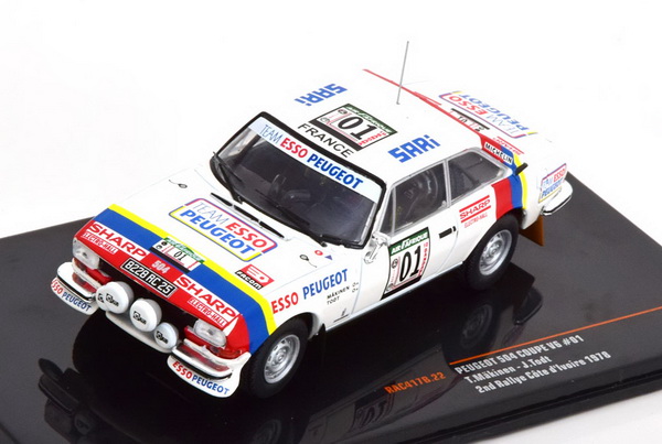 peugeot 504 coupe v6 №01 rally cote d´ivoire 1978 (mäkinen  - todt) RAC417B Модель 1:43