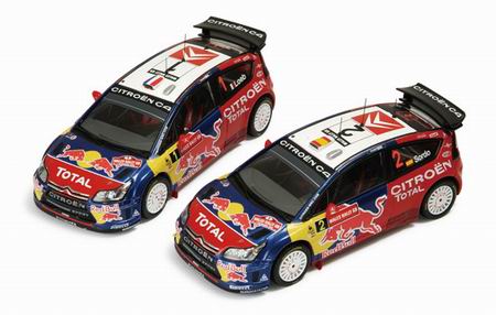 Модель 1:43 Citroen C4 WRC №1 «Red Bull» (Sebastian Loeb) / Citroen C4 WRC №2 (Daniel Sordo) Wales Rally GB набор 2-е модели