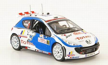 Модель 1:43 Peugeot 207 S2000 №7 3rd Rallye Monte-Carlo (Stephane Sarrazin - Jacques-Julien Renucci)