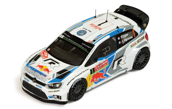 Модель 1:43 Volkswagen Polo R WRC №1 Winner Monte-Carlo (с люстрой) (Sebastien Ogier - Julie Ingrassia)
