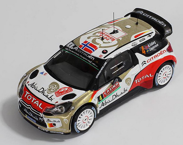 Модель 1:43 Citroen DS3 WRC №4 2nd Rallye Monte-Carlo (Mads Ostberg - Jonas Andersson)
