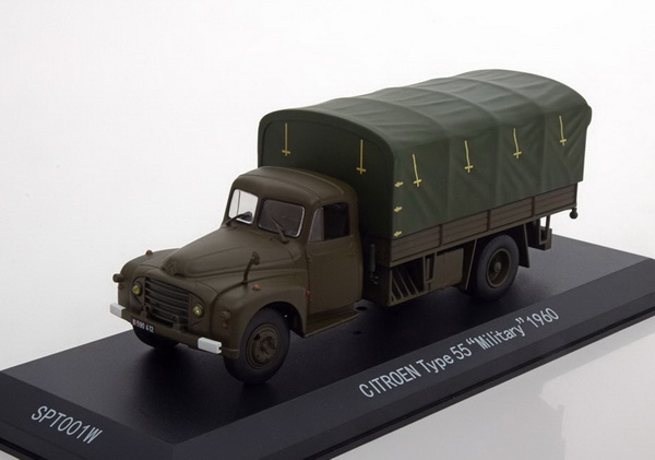 citroen type 55 military (бортовой грузовик с тентом) 1960 olive green SPT001W Модель 1:43