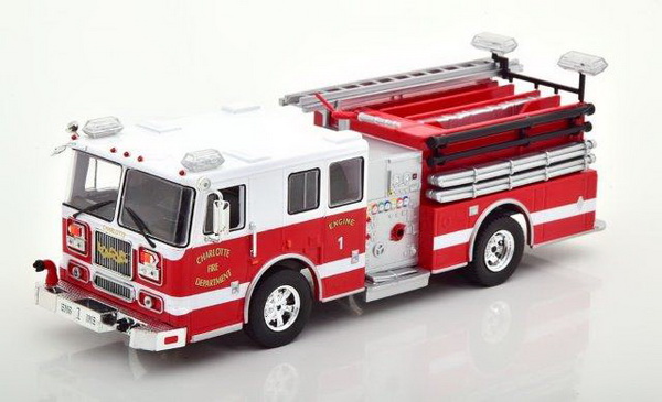 seagrave marauder ii "charlotte fire department" 2007 red/white TRF006 Модель 1:43