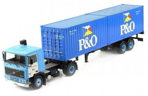volvo f10 c п/прицепом-контейнеровозом и 20-футовыми контейнерами "p & o" - blue TTR006 Модель 1:43
