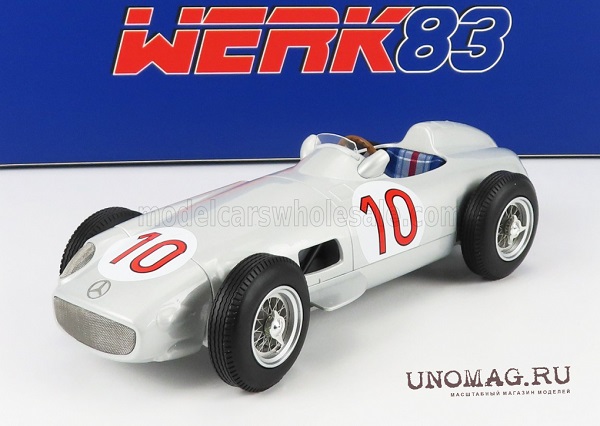 Модель 1:18 MERCEDES-BENZ F1 W196 №10 WINNER BELGIUM GP WORLD CHAMPION (1955), JUAN MANUEL FANGIO, SILVER
