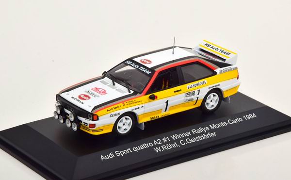 Audi Sport quattro A2 Winner Rally Monte Carlo 1984 Röhrl/Geistdoerfer (c деколями)