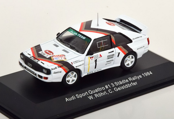 Audi Sport Quattro No.1, 3 Städte Rally 1984 Röhrl/Geistdörfer WRC025 Модель 1:43