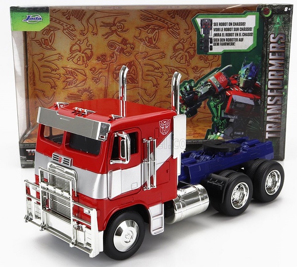 Модель 1:24 PETERBILT 352 Tractor Truck 3-assi (1979) - Optimus Prime Transformers Movie, Red Blue
